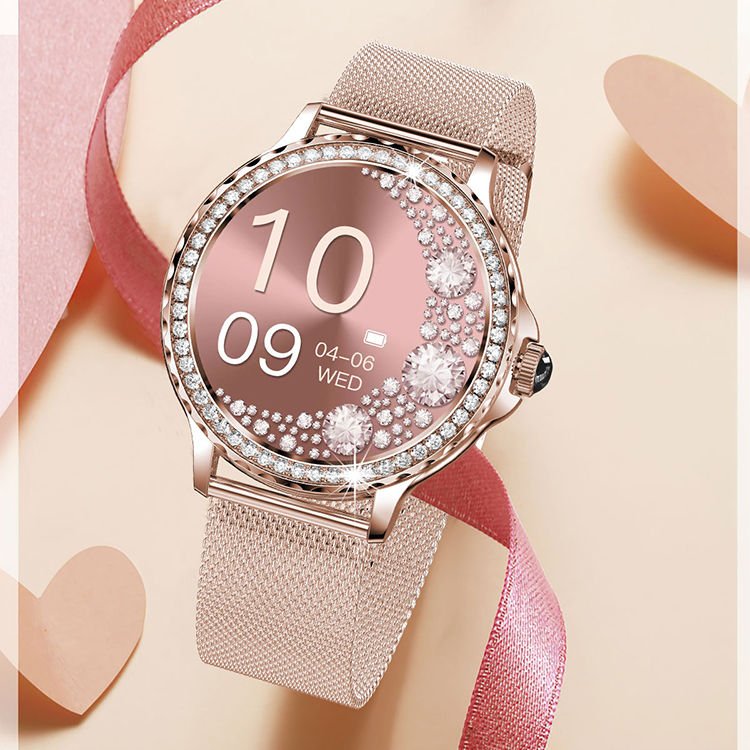 TSSD NX19 lady fashion metal diamonds multi-lingual ip68 waterproof Bluetooth call music mobile phone Email woman smart watch